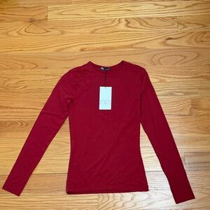Zara Women's Bold Red Long Sleeve Tee